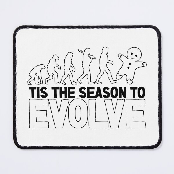 Item preview, Tis the Season to Evolve - Funny Human Evolution into Christmas Gingerbread Man (Black Design) designed and sold by Spiprinto.