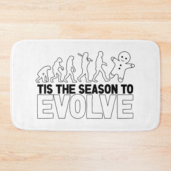 Item preview, Tis the Season to Evolve - Funny Human Evolution into Christmas Gingerbread Man (Black Design) designed and sold by Spiprinto.
