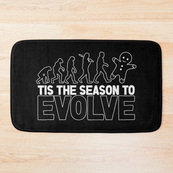 Item preview, Tis the Season to Evolve - Funny Human Evolution into Christmas Gingerbread Man (White Design) designed and sold by Spiprinto.