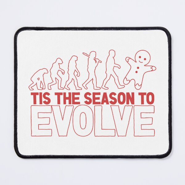 Item preview, Tis the Season to Evolve - Funny Human Evolution into Christmas Gingerbread Man (Red Design) designed and sold by Spiprinto.