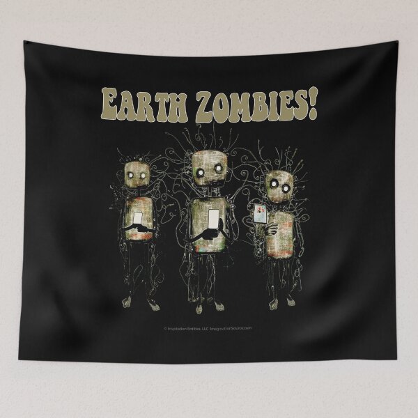 Item preview, Earth Zombies With Square Heads -  For DARK Backgrounds designed and sold by The Imagination Source™.
