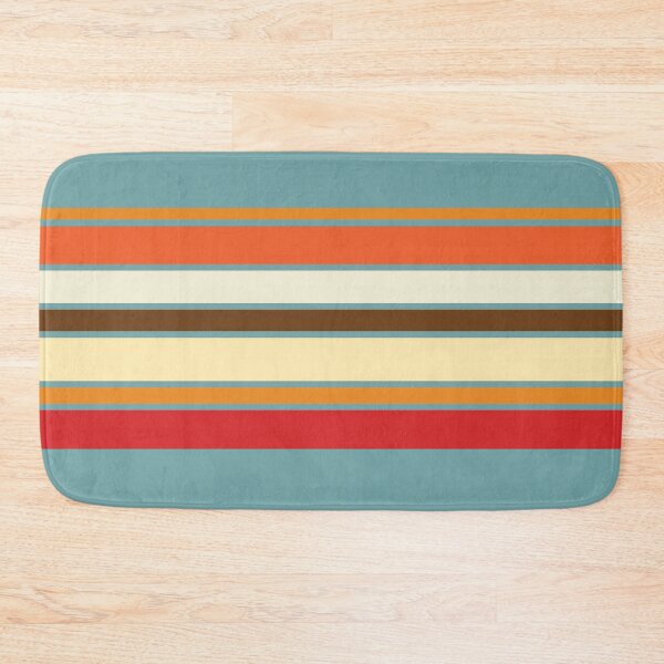 Item preview, 1970 RETRO Vintage Horizontal Stripes Red Orange Brown Blue Cream Simple Plain designed and sold by Wendy Eriksson.