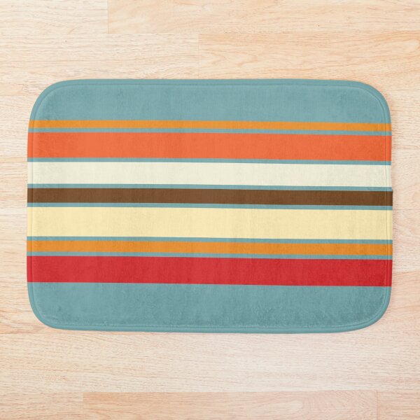 Item preview, 1970 RETRO Vintage Horizontal Stripes Red Orange Brown Blue Cream Simple Plain designed and sold by Wendy Eriksson.