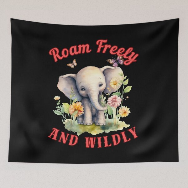 Item preview, Roam Freely And Wildly. colorful elephant designed and sold by ElephantVibes.