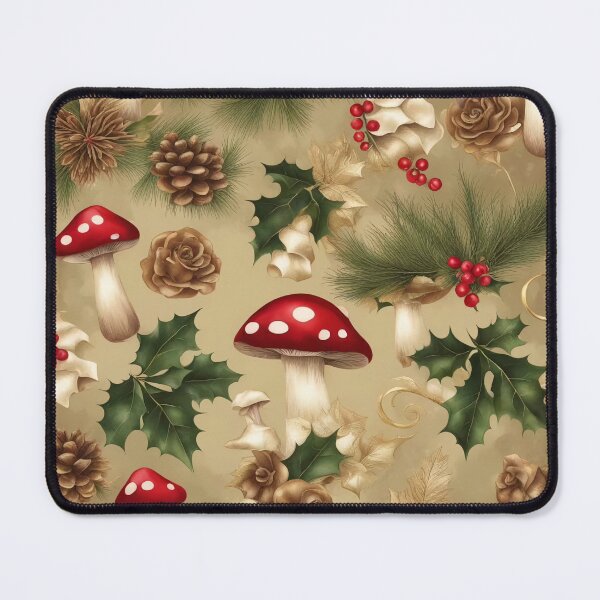 Item preview, Christmas Mushroom Rose Gold Pattern designed and sold by SquirmArt.