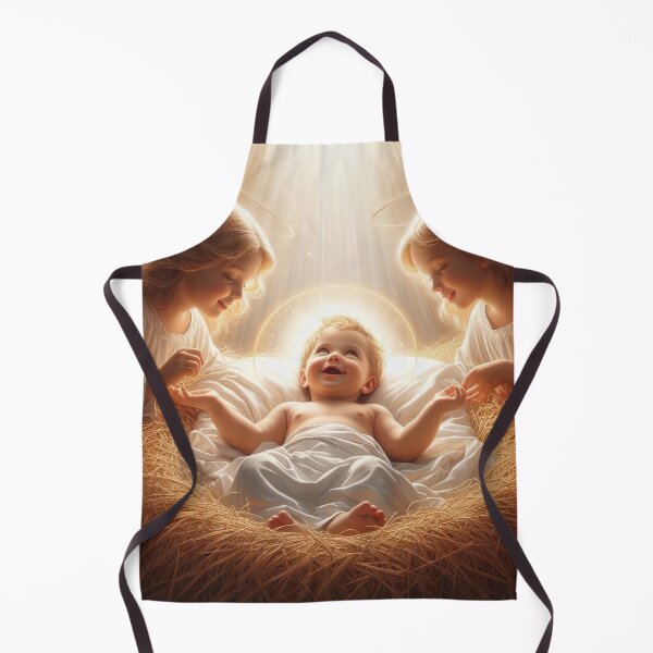Item preview, Divine Nativity story with Jesus in the manger surrounded by angels designed and sold by EbyArts.