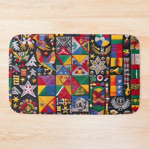Item preview, Adinkra Symbols Inspired Tapestry Pattern 01 designed and sold by MyEbonyYou.