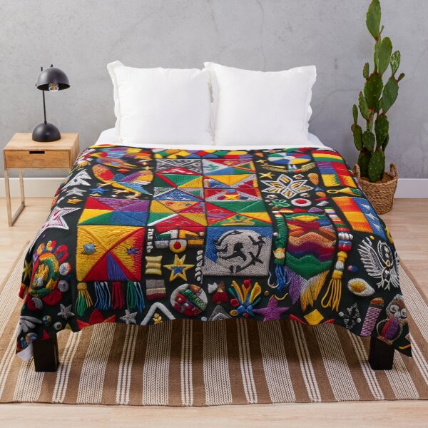 Item preview, Adinkra Symbols Inspired Tapestry Pattern 01 designed and sold by MyEbonyYou.