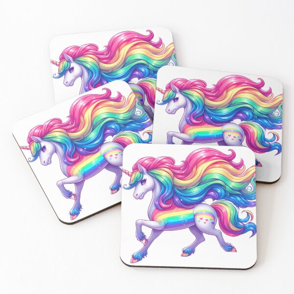 Item preview, "Whimsical Rainbow Unicorn Walking on Clouds Art - Cute Cartoon Style" designed and sold by Huycao211.