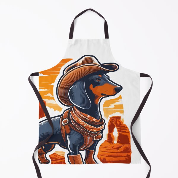 Item preview, Cowboy Dachshund in Desert Sunset designed and sold by BarkandStick.