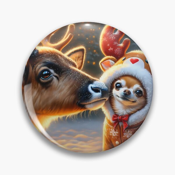 Item preview, Chihuahua Christmas Cheer: A Reindeer's Gentle Greeting designed and sold by DeenaDee.