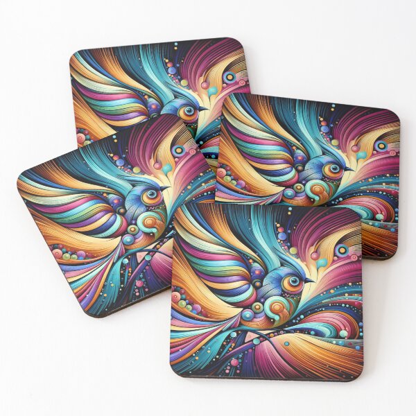 Item preview, A beautiful unique and colorful bird in abstract art. designed and sold by LindaV44.