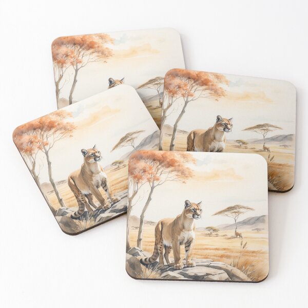 Item preview,  003 Cute Puma in a Serengeti Scene designed and sold by Alexis Art Collection.