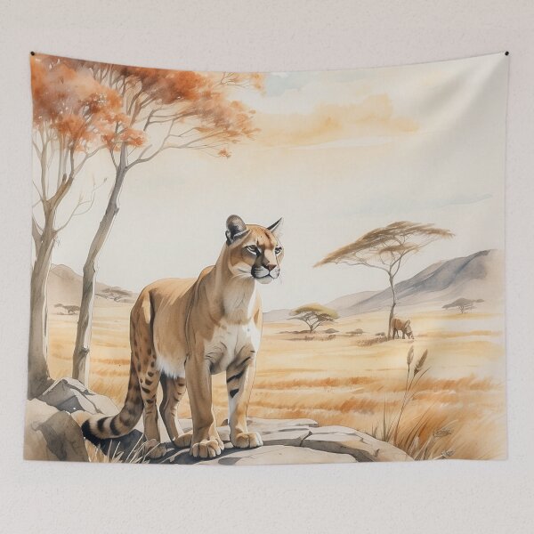 Item preview,  003 Cute Puma in a Serengeti Scene designed and sold by Alexis Art Collection.