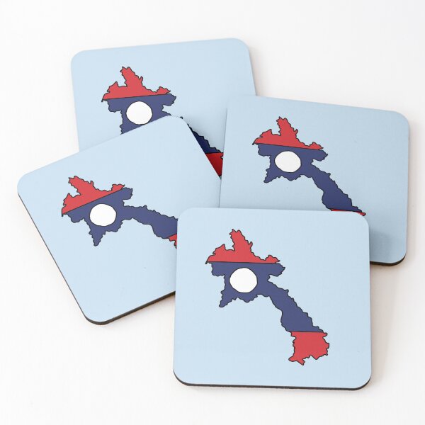 Item preview, Laos country shape flag designed and sold by Rachael Taylor.