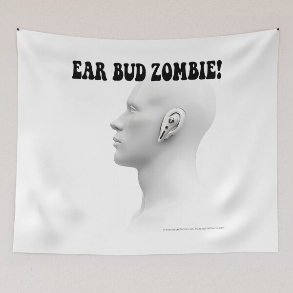 Item preview, Earbud Zombie - Mannequin - For Light Backgrounds designed and sold by The Imagination Source™.