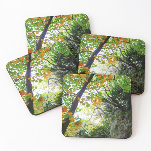 Item preview, Scenery from Eremo di Soffiano in Sarnano between the Sibillini Mountains with foliage designed and sold by Kristina Drozd.