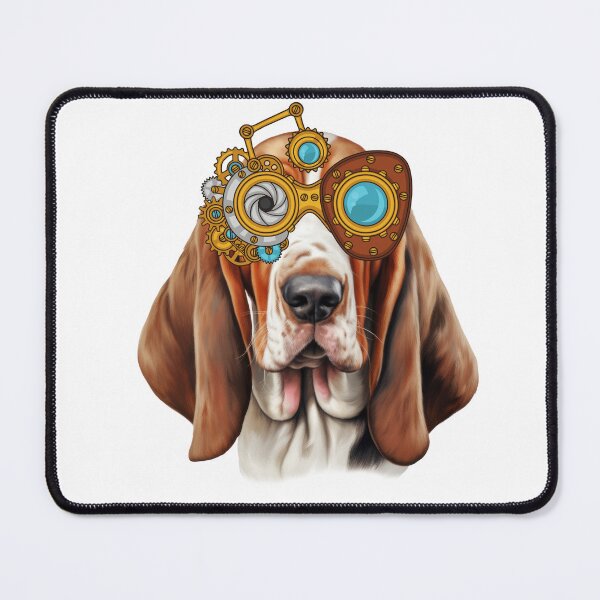 Item preview, Basset Hound Wearing  Steampunk Glasses designed and sold by TheAnimalZ00.
