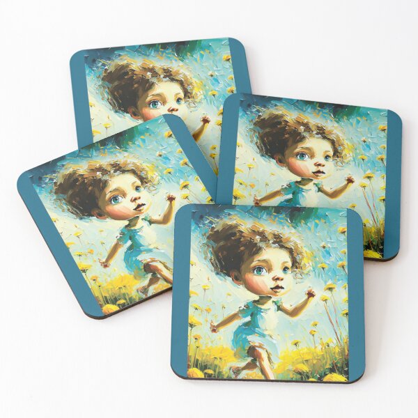Item preview, Whimsical AI Girl running through dandelion field designed and sold by Katrina Sexsmith.