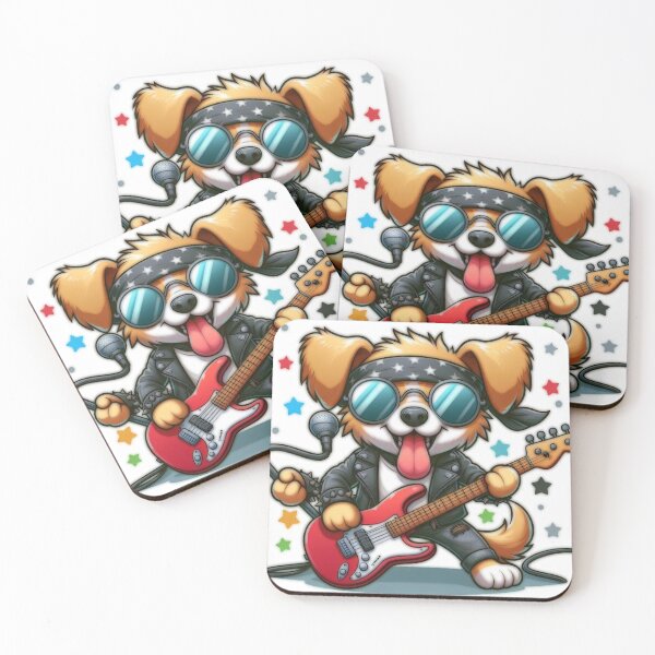 Item preview, 3 Hands Rocker Dog, Punk Pooch: Rocking Canine Groove with Guitar and Bandana designed and sold by Arte Cartoon From TagTeam Group.