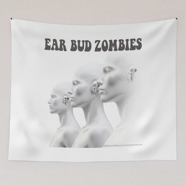 Item preview, Earbud Zombies - Mannequin Trio - For Light Backgrounds designed and sold by The Imagination Source™.