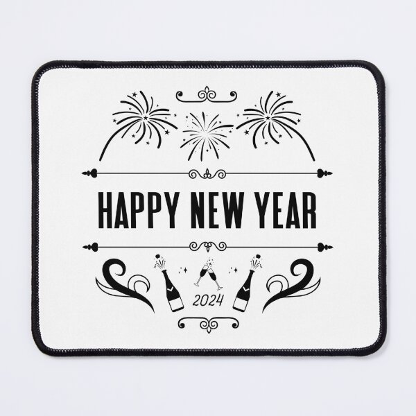 Item preview, Happy New Year 2024 - Vintage-Style New Year Celebration (Black Design) designed and sold by Spiprinto.