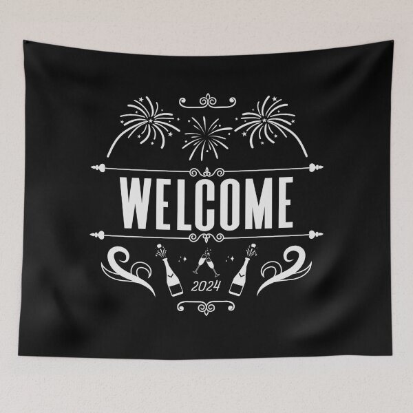 Item preview, Welcome 2024 - Vintage-Style New Year Celebration (White Design) designed and sold by Spiprinto.