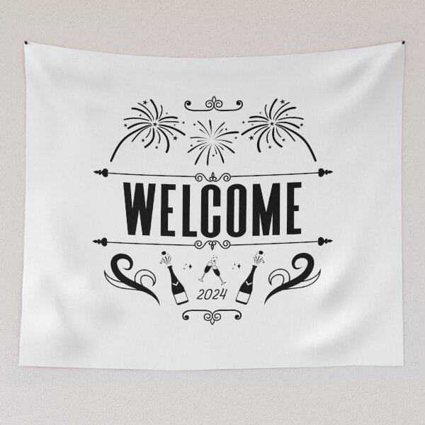 Item preview, Welcome 2024 - Vintage-Style New Year Celebration (Black Design) designed and sold by Spiprinto.