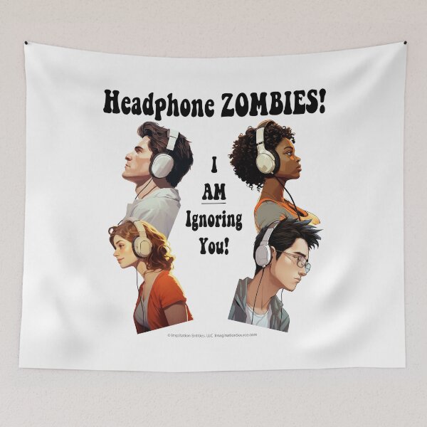 Item preview, Headphone Zombies - For Light Backgrounds designed and sold by The Imagination Source™.