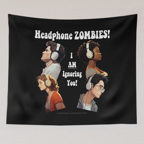 Item preview, Headphone Zombie -  For DARK Backgrounds designed and sold by The Imagination Source™.