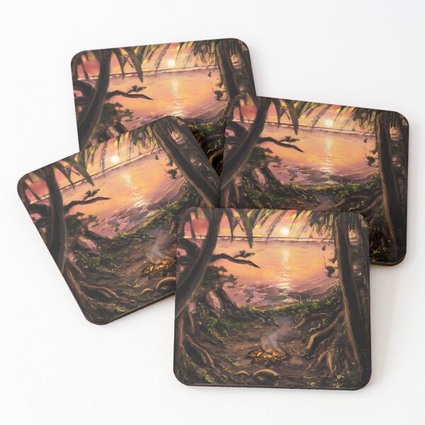 Item preview, Campfire in the Trees Overlooking Ocean Sunset designed and sold by kspence66.
