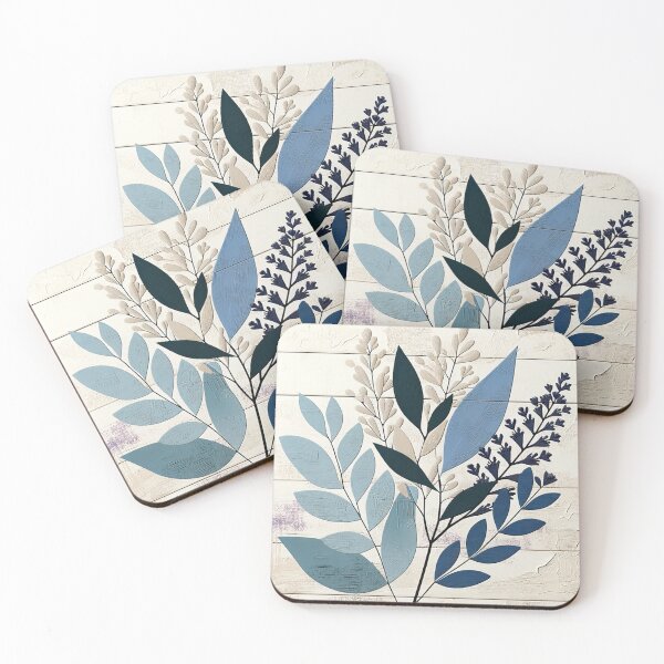 Item preview, Blue and Beige Floral Art: A Touch of Indigo Botanique designed and sold by MellowLazy.