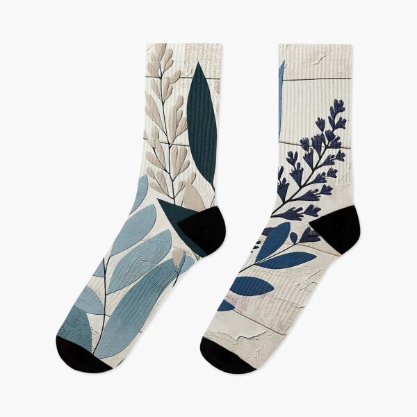 Item preview, Blue and Beige Floral Art: A Touch of Indigo Botanique designed and sold by MellowLazy.