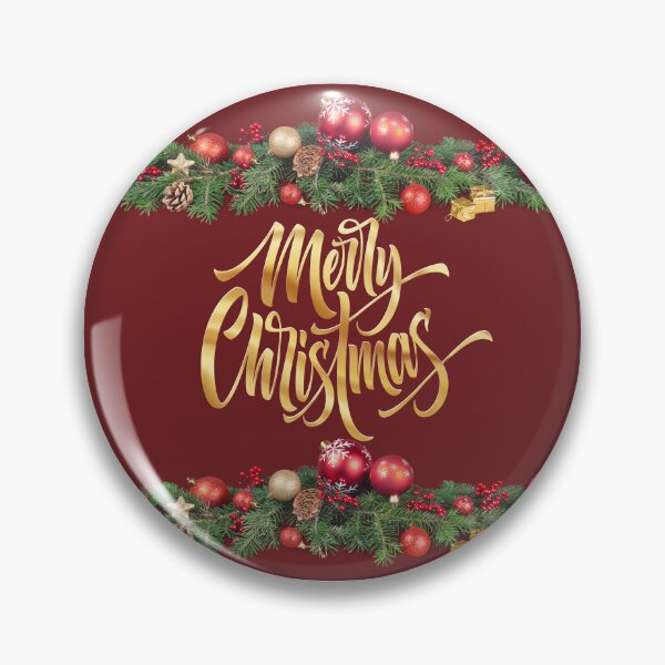 Item preview, Merry Christmas Gold with Ornament Garland designed and sold by TidyKitchenInc.
