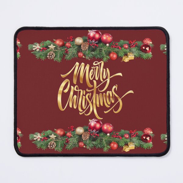 Item preview, Merry Christmas Gold with Ornament Garland designed and sold by TidyKitchenInc.