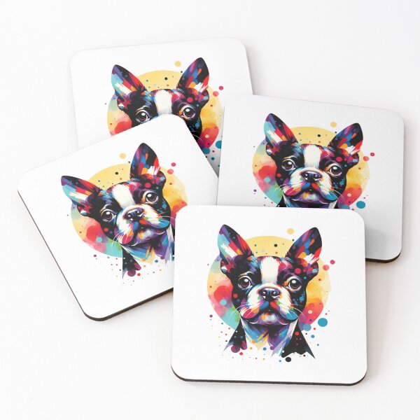 Aperçu de l'œuvre Aquarelle Boston Terrier créée et vendue par CharmStudio.