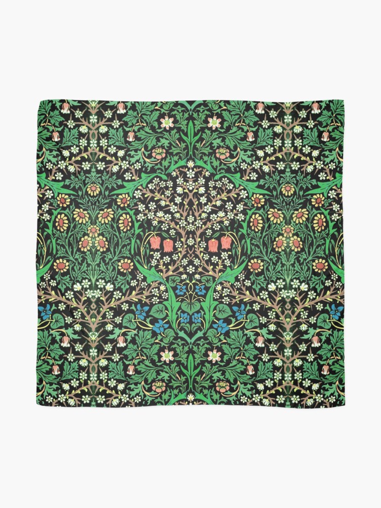 Alternate view of William Morris Jacobean Floral, Black Background Scarf