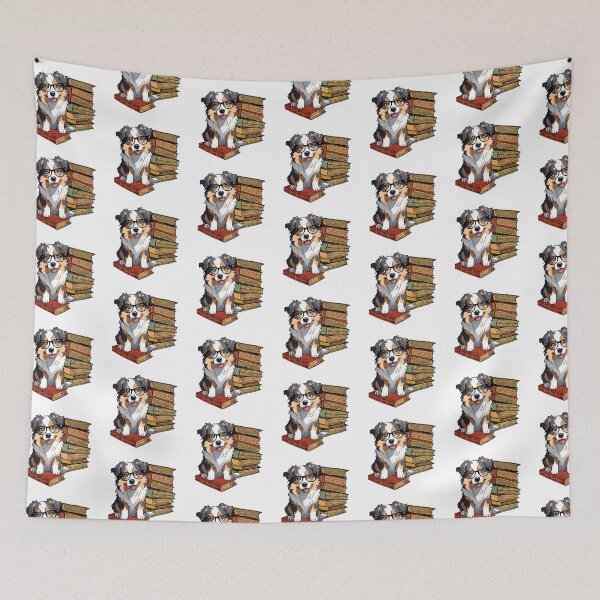 Item preview, Australian Shepherd And Books designed and sold by TheAnimalZ00.