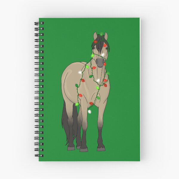 Item preview, Pony festivo del fiordo envuelto en luces navideñas designed and sold by DappledMoon.