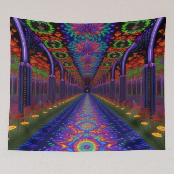Item preview, Colorful Psychedelic Trippy Floral Hall designed and sold by TheDarkWardrobe.
