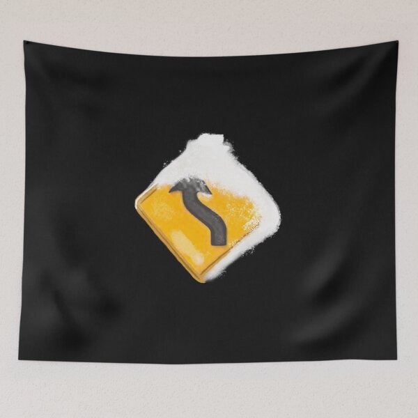 Item preview, Curvy road ahead snow covered Road sign designed and sold by aadventures.