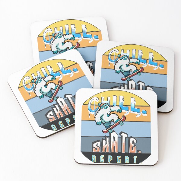 Item preview, WINTER SKATEBOARDING YETI (SASQUATCH, BIGFOOT, ABOMINABLE SNOWMAN),Ai designed and sold by davidjulie.