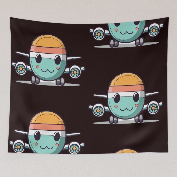 Item preview, Flight of Fancy: Colorful Kawaii Airplane Delight designed and sold by DigitalGraphic1.