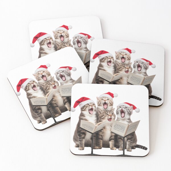 Item preview, Funny Christmas Cats Carolling, Meowy Cats For Everybody designed and sold by ZedOhEe.
