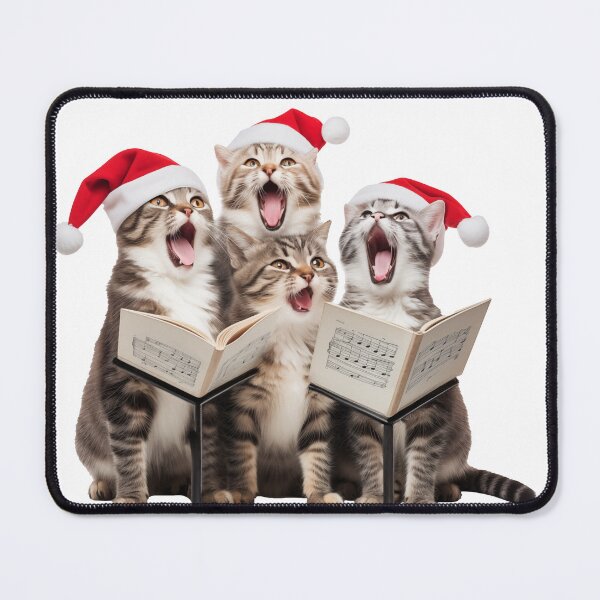Item preview, Funny Christmas Cats Carolling, Meowy Cats For Everybody designed and sold by ZedOhEe.