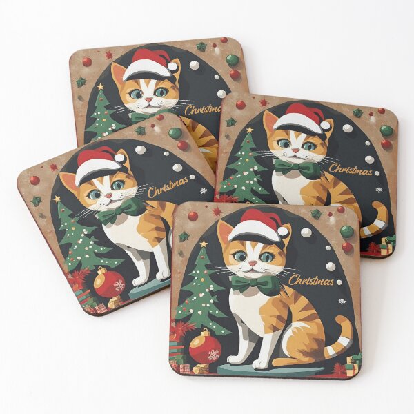 Item preview, Festive Feline Christmas Charm designed and sold by inkArtistryfine.
