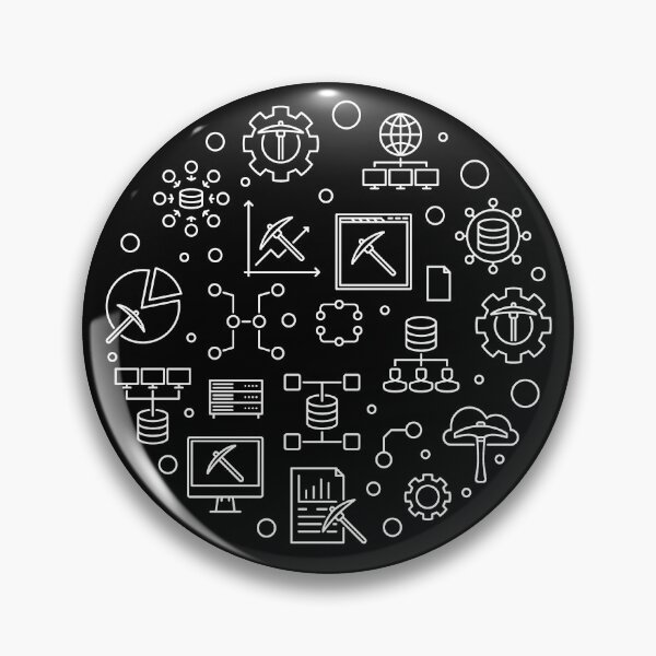 Artikelvorschau, Data Mining – Informatik-Umriss, rundes Design für PC-Freaks entworfen und verkauft von venomousvector.
