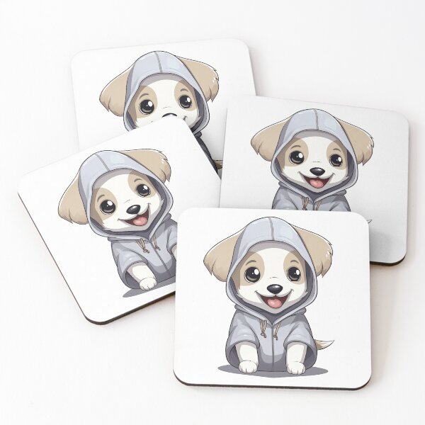 Item preview, Cute anime dog wearing hoodie designed and sold by hermeneutic.
