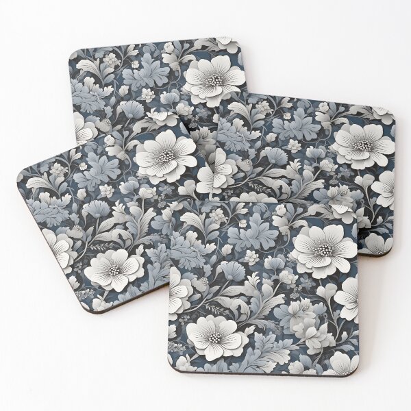 Item preview, Beautiful flowers, vines and wispy ferns pattern designed and sold by Bela Mehta.