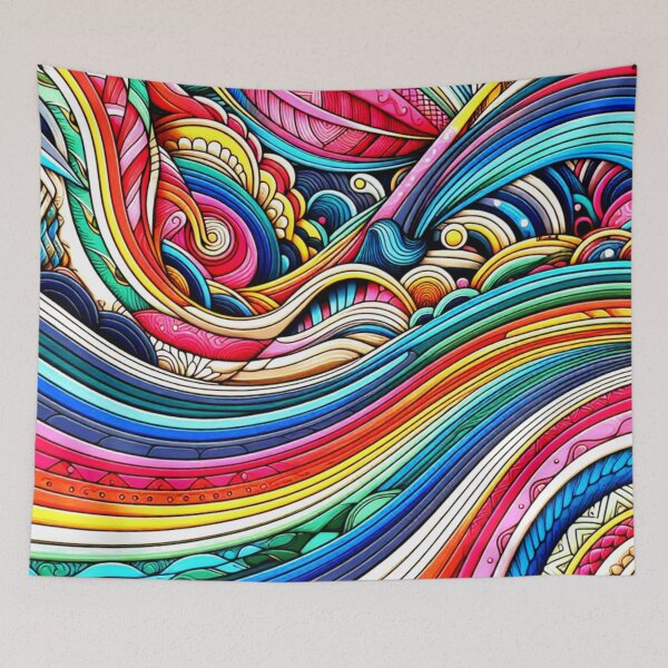 Item preview, Rainbow Strips- colourful vibrant pattern designed and sold by LoveDesignMania.